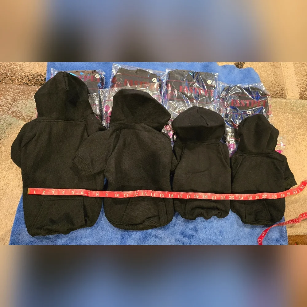Cozy Black Button Up Dog Hoodie, S, M or L, Price Is For 1